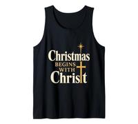Christian Christmas Begins with Christ Nativity Gift Tank Top