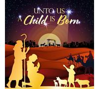 Christian Christmas Cards, Jesus is Born, Pack of 10, Gold Foil