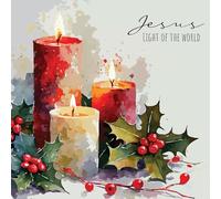Christian Christmas cards, pack of 10 - Candlelight, with Bible verse john 8:12 inside these religious Christmas cards, by Just Cards Direct
