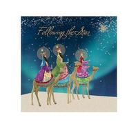 Christian Christmas cards, pack of 10 - Follow the Star, with Bible verse Matthew 2:10-11 inside these religious Christmas cards, by Just Cards Direct