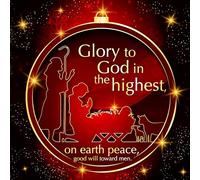 Christian Christmas cards, pack of 10 - Glory, with Bible verse Luke 2:14 inside these religious Christmas cards, by Just Cards Direct