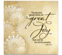 Christian Christmas cards, pack of 10 - Great Joy, with Bible verse Luke 2:10 inside these religious Christmas cards, by Just Cards Direct