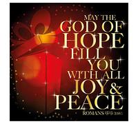 Christian Christmas cards, pack of 10 - Joy & Peace, with Bible verse Romans 15:13 inside these religious Christmas cards, by Just Cards Direct