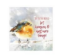 Christian Christmas cards, pack of 10 - Joyful Robin, with Bible verse Luke 2:14 inside these religious Christmas cards, by Just Cards Direct