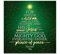 Christian Christmas cards, pack of 10 - Unto Us, with Bible verse Isaiah 9:6 inside these religious Christmas cards, by Just Cards Direct (CM335)