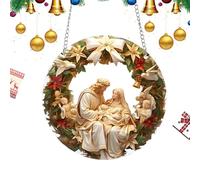Christian Christmas Decorations | 2d Acrylic Christian Ornaments Christmas Tree - Catholic Nativity Scenes for Souvenir Religious Women Men Bedroom Living Room Porch Car Home