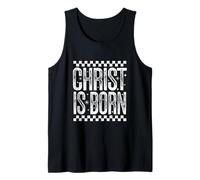 Christian Christmas Holiday Jesus Christ is Born Retro Tank Top