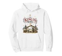 Christian Christmas Manger Nativity King Is Born Star Jesus Pullover Hoodie