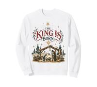 Christian Christmas Manger Nativity King Is Born Star Jesus Sweatshirt