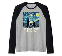 Christian Christmas Nativity Art Oh Come Let Us Adore Him Raglan Baseball Tee