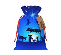Christian Christmas Nativity Scene Christmas Drawstring Gift Bags Reusable Xmas Presents Storage Bags Party Favorstags 4.7 * 6.9inm
