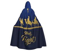 Christian Christmas Nativity Scene O Holy Night Halloween Witch Cloak Unisex Hooded Cloak For Festive Party Costume
