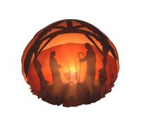 Christian Christmas Nativity Scene O Holy Night Shower Caps Bath Cap For Women Adjustable Double Layer Hair Protection Spa Salon Shower Hat