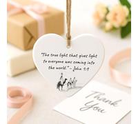 Christian Christmas Ornament Acrylic Heart - “Every good is from above” James 1:17, Religious Quote Gift, Faith Home Decoration Keepsake