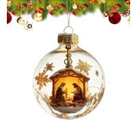 Christian Christmas Ornamentation - ThreeDimensional Devotional Sphere Sculpture Reverent Holiday Miniature Globe Adornment Intricate Festive Panorama Craftsmanship Symbolic Yuletide Representation Li