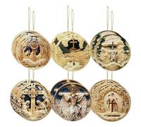 Christian Christmas Ornaments, Christmas Tree Wooden Decor, Christian Religious Jesus Decor for School Rearview Mirror Window Tree Wall Wedding Car Bedroom Home