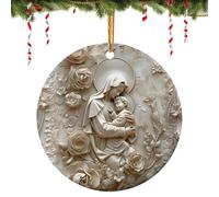 Christian Christmas Ornaments - Effect Catholic Christmas Decorations,Holiday Ornament, 4in Acrylic Christmas Decoration Baptismal Pendant Holiday Wall Decoration for Christmas Tree