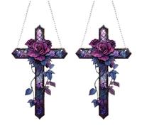Christian Christmas Tree Ornaments - Religious Design For The Window, | Window Garden Decoration With Purple | Cristiano Pia Wall Decor