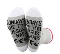 Christian Church Socks Sundays Are For Jesus & Naps Socks Catholic Gift Religious Christian Bible Gift (UK, Alpha, One Size, Regular, Regular, Jesus & Naps Socks)