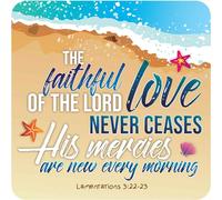 Christian Coasters, Pack of 6 cork coasters, with Bible verse or inspirational words. Beautiful Christian gifts for women or men, by Just Cards Direct (Steadfast Love)
