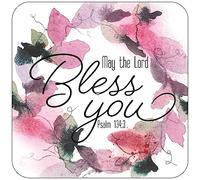 Christian Coasters, Pack of 6 cork coasters, with Bible verse or inspirational words. Beautiful Christian gifts for women or men, by Just Cards Direct (Bless You)