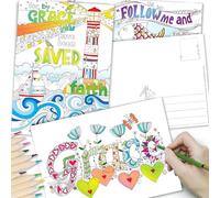 Christian Colouring Postcards, Images of Grace, 10 Bible Verse Designs