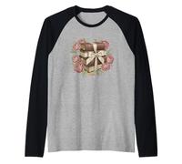 Christian Coquette Bow Bible Verse Floral Raglan Baseball Tee