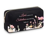 Christian Cosmetic Bag for Women Faith Religious Inspirational Bible Verse Presents Birthday Encouragement Makeup Bag for Friend Daughter Colleague Religious Baptism Gifts Zipper Pouch