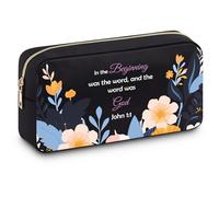 Christian Cosmetic Bag for Women Positive Affirmation Gift Motivational Inspirational Religious Makeup Bag for Girl Spiritual Baptism Presents Birthday Makeup Travel Pouch for Friend Sister