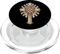 Christian Croatian cross with coat of arms and sword PopSockets PopGrip for MagSafe