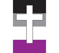 Christian Cross Asexual Pride Flag - Lined Notebook