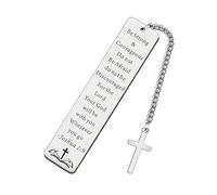Christian Cross Bookmarks for Bible,Inspirational Bible Verse Bookmark,Be Strong and Courageous Cross Charm Christian Gifts,for Birthday Graduation Communion Thanksgiving Gifts
