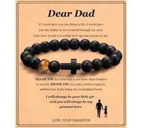 Christian Cross Bracelet Gifts for Men, Religious Graduation First Communion Confirmation for Him Man Dad Son Grandson Godfather Grandfather, Inspirational Faith Based Jesus Birthday Gifts for Husband