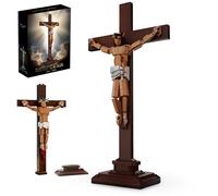 Christian Cross Building Blocks Set, 588 PCS Faith Inspired Crucifix Brick Model with Base, Spiritual Architecture Building Toys, STEM Collectible Educational Birthday Gift for Adults & Teens