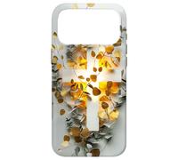 Christian Cross Design with Gold Leaves Case for iPhone 17 Pro Max