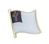 Christian Cross Flag Metal Pin Badge Brooch