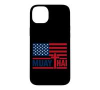 Christian Cross God and Muay Thai US Flag Thai Boxing Case for iPhone 14 Plus