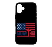 Christian Cross God and Muay Thai US Flag Thai Boxing Case for iPhone 16 Plus