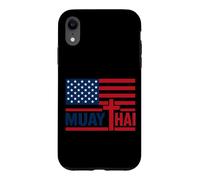 Christian Cross God and Muay Thai US Flag Thai Boxing Case for iPhone XR