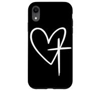 Christian Cross Heart Faith Jesus Christ Religious Quote Case for iPhone XR