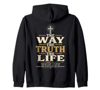 Christian Cross John 14:6 Scripture Faith Zip Hoodie