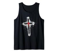 Christian Cross Light Through Stone Faith Inspired Religious Tank Top