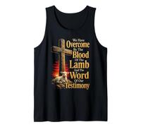 Christian Cross Overcome By The Blood of The Lamb Testimony Tank Top