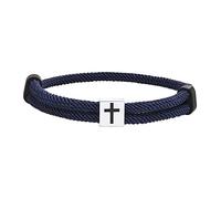 Christian Cross Rope WWJD Bracelet Set - Braided Cord Bracelet for Men Nautical Surf Beach Bracelets Handmade Woven String Friendship Bracelets Jesus Religious Gift for Men with Adjustable Metal Knot