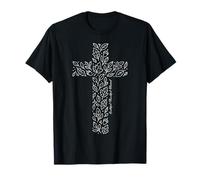 Christian Cross Tee Autumn Leaves Grateful Thankful Blessed T-Shirt