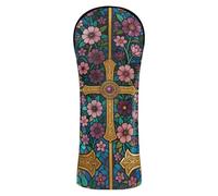 Christian Cross Wildflower Pattern Golf Cover Set Headcovers with Number Tags for Hybrid protector para carro de golf