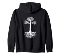 Christian Cross With Tree & Roots Symbol For A Believer Zip Hoodie