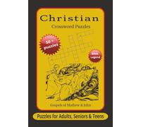 Christian Crosswords: Crossword Puzzles with Easy to Read Print about Bible, Disciples and scripture faith, large print and scripture -inspire ... | 50+ Puzzles gifts,vacation and relaxation.