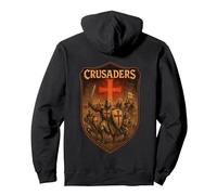 Christian Crusaders Knights - Catholic Templar Knight Pullover Hoodie, Adult Unisex, Black, XX-Large