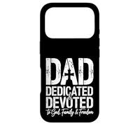 Christian Dad Dedicated and Devoted to God Father's Day Case for iPhone 17 Pro
